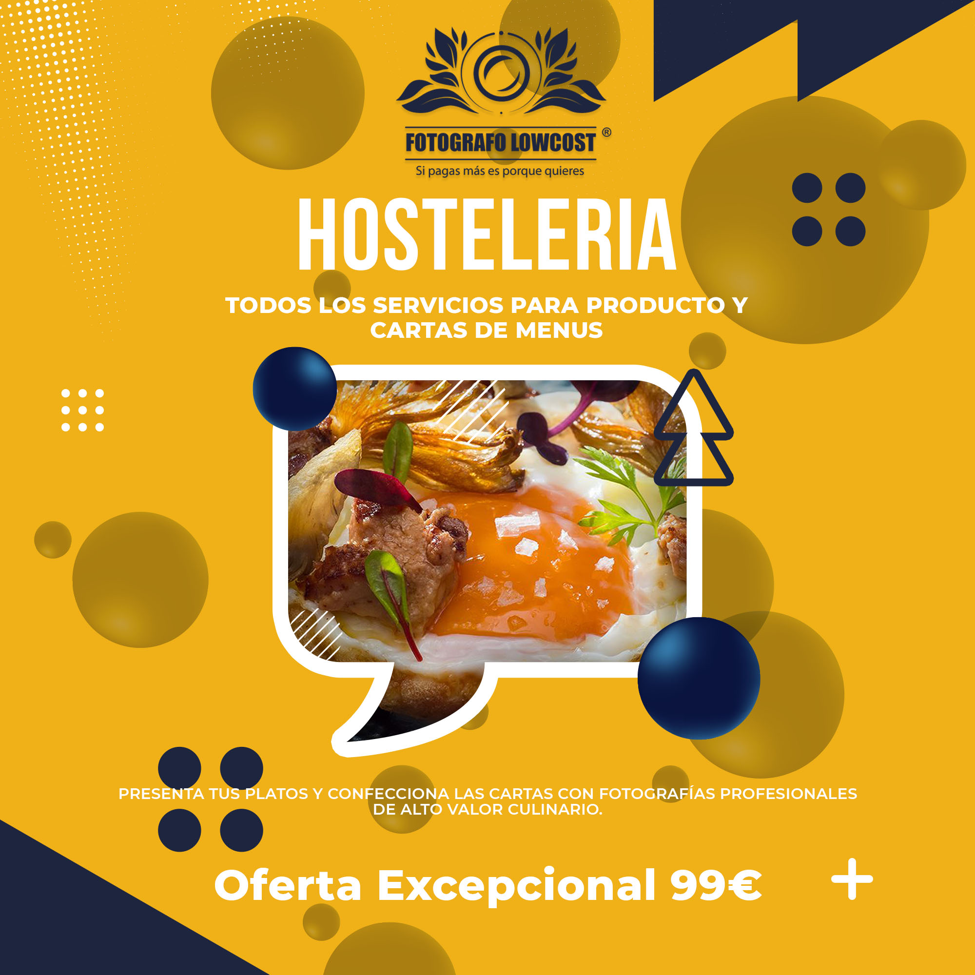 fotografo en fotografía gastronomica, cartas y menus para hostelería y restauración Alange 